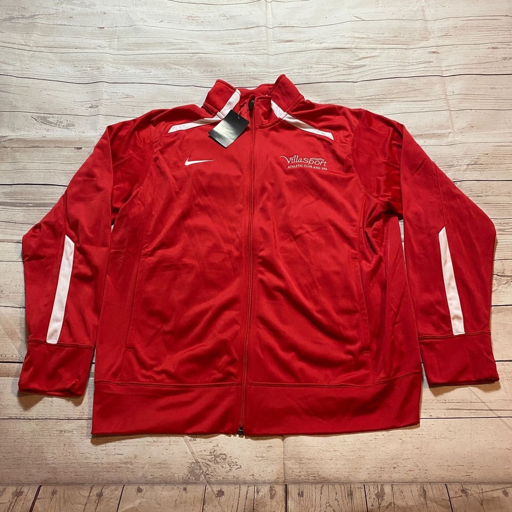 NWT Nike Team Overtime Full‎ Zip Track Jacket Men's Red Size Large "Villa Sport"